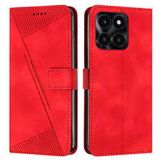 Handytasche Stand Schutzhülle Flip Leder Hülle Y08X für Huawei Honor X6a Rot