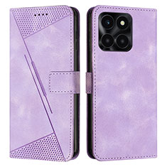 Handytasche Stand Schutzhülle Flip Leder Hülle Y08X für Huawei Honor X6a Violett