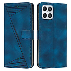 Handytasche Stand Schutzhülle Flip Leder Hülle Y08X für Huawei Honor X8 4G Blau