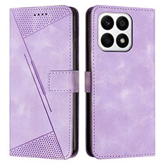 Handytasche Stand Schutzhülle Flip Leder Hülle Y08X für Huawei Honor X8a 4G Violett