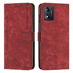 Handytasche Stand Schutzhülle Flip Leder Hülle Y08X für Motorola Moto E13 Rot