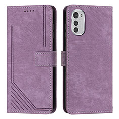 Handytasche Stand Schutzhülle Flip Leder Hülle Y08X für Motorola Moto E32 Violett