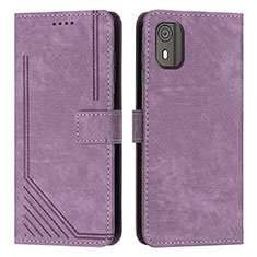 Handytasche Stand Schutzhülle Flip Leder Hülle Y08X für Nokia C02 Violett