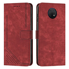 Handytasche Stand Schutzhülle Flip Leder Hülle Y08X für Nokia G10 Rot