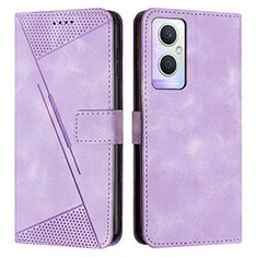 Handytasche Stand Schutzhülle Flip Leder Hülle Y08X für Oppo A96 5G Violett