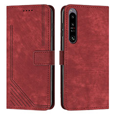 Handytasche Stand Schutzhülle Flip Leder Hülle Y08X für Sony Xperia 1 IV Rot