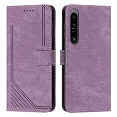 Handytasche Stand Schutzhülle Flip Leder Hülle Y08X für Sony Xperia 1 IV Violett