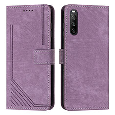 Handytasche Stand Schutzhülle Flip Leder Hülle Y08X für Sony Xperia 10 IV Violett
