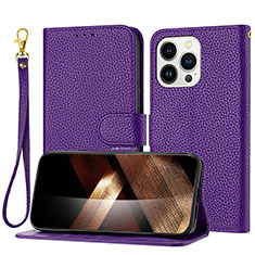 Handytasche Stand Schutzhülle Flip Leder Hülle Y09X für Apple iPhone 14 Pro Violett