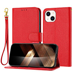 Handytasche Stand Schutzhülle Flip Leder Hülle Y09X für Apple iPhone 14 Rot