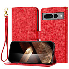 Handytasche Stand Schutzhülle Flip Leder Hülle Y09X für Google Pixel 7 Pro 5G Rot