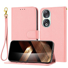 Handytasche Stand Schutzhülle Flip Leder Hülle Y09X für Huawei Honor 90 5G Rosegold