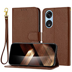 Handytasche Stand Schutzhülle Flip Leder Hülle Y09X für Huawei Honor X5 Plus Braun