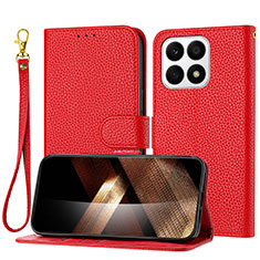 Handytasche Stand Schutzhülle Flip Leder Hülle Y09X für Huawei Honor X8a 4G Rot