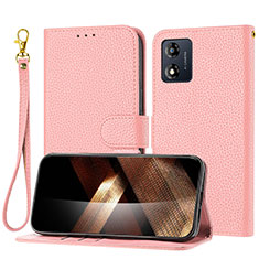 Handytasche Stand Schutzhülle Flip Leder Hülle Y09X für Motorola Moto E13 Rosegold