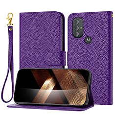 Handytasche Stand Schutzhülle Flip Leder Hülle Y09X für Motorola Moto G Play (2023) Violett