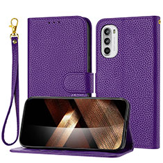 Handytasche Stand Schutzhülle Flip Leder Hülle Y09X für Motorola Moto G31 Violett