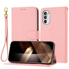 Handytasche Stand Schutzhülle Flip Leder Hülle Y09X für Motorola MOTO G52 Rosegold