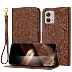 Handytasche Stand Schutzhülle Flip Leder Hülle Y09X für Motorola Moto G73 5G Braun