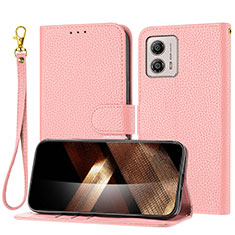 Handytasche Stand Schutzhülle Flip Leder Hülle Y09X für Motorola Moto G73 5G Rosegold