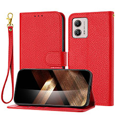 Handytasche Stand Schutzhülle Flip Leder Hülle Y09X für Motorola Moto G73 5G Rot