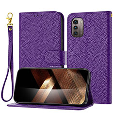 Handytasche Stand Schutzhülle Flip Leder Hülle Y09X für Nokia G11 Violett