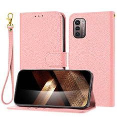 Handytasche Stand Schutzhülle Flip Leder Hülle Y09X für Nokia G21 Rosegold