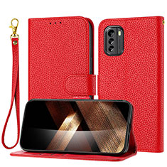 Handytasche Stand Schutzhülle Flip Leder Hülle Y09X für Nokia G60 5G Rot