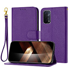 Handytasche Stand Schutzhülle Flip Leder Hülle Y09X für Oppo A54 5G Violett