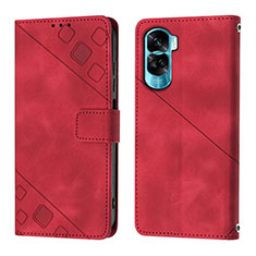 Handytasche Stand Schutzhülle Flip Leder Hülle YB1 für Huawei Honor 90 Lite 5G Rot