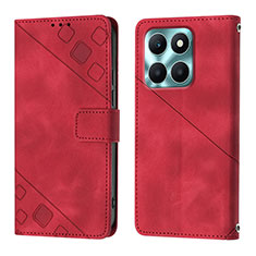 Handytasche Stand Schutzhülle Flip Leder Hülle YB1 für Huawei Honor X6a Rot