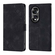 Handytasche Stand Schutzhülle Flip Leder Hülle YB1 für Huawei Honor X7b Schwarz