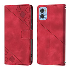 Handytasche Stand Schutzhülle Flip Leder Hülle YB1 für Motorola Moto E22 Rot