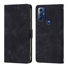 Handytasche Stand Schutzhülle Flip Leder Hülle YB1 für Motorola Moto G Play (2023) Schwarz