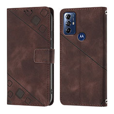 Handytasche Stand Schutzhülle Flip Leder Hülle YB1 für Motorola Moto G Power (2022) Braun