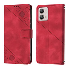 Handytasche Stand Schutzhülle Flip Leder Hülle YB1 für Motorola Moto G53 5G Rot