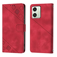 Handytasche Stand Schutzhülle Flip Leder Hülle YB1 für Motorola Moto G54 5G Rot