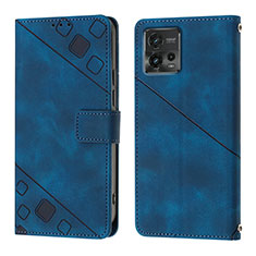 Handytasche Stand Schutzhülle Flip Leder Hülle YB1 für Motorola Moto G72 Blau