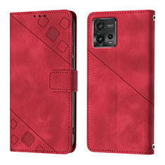 Handytasche Stand Schutzhülle Flip Leder Hülle YB1 für Motorola Moto G72 Rot