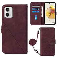 Handytasche Stand Schutzhülle Flip Leder Hülle YB1 für Motorola Moto G73 5G Rot