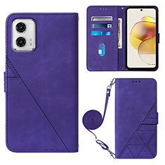 Handytasche Stand Schutzhülle Flip Leder Hülle YB1 für Motorola Moto G73 5G Violett