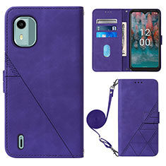 Handytasche Stand Schutzhülle Flip Leder Hülle YB1 für Nokia C12 Plus Violett