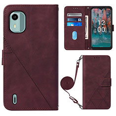 Handytasche Stand Schutzhülle Flip Leder Hülle YB1 für Nokia C12 Pro Rot