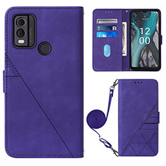 Handytasche Stand Schutzhülle Flip Leder Hülle YB1 für Nokia C22 Violett