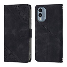 Handytasche Stand Schutzhülle Flip Leder Hülle YB1 für Nokia X30 5G Schwarz