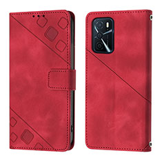 Handytasche Stand Schutzhülle Flip Leder Hülle YB1 für Oppo A16 Rot