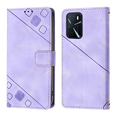 Handytasche Stand Schutzhülle Flip Leder Hülle YB1 für Oppo A16 Violett