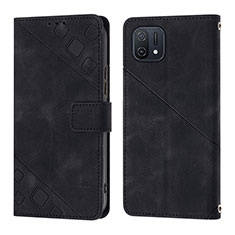 Handytasche Stand Schutzhülle Flip Leder Hülle YB1 für Oppo A16K Schwarz