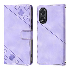 Handytasche Stand Schutzhülle Flip Leder Hülle YB1 für Oppo A38 Violett