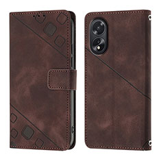 Handytasche Stand Schutzhülle Flip Leder Hülle YB1 für Oppo A58 4G Braun